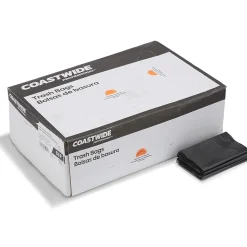 Coastwide Professional™ 12-16 Gallon Trash Bag, 24" x 32", Low Density, 0.35 mil, Black, 1000 Bags/Box (CW19245)