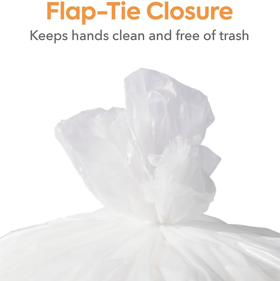 Coastwide Professional™ 55-60 Gallon Trash Bag, 38" x 58", Low Density, 1.3 mil, Clear, 100 Bags/Box (CW25528)