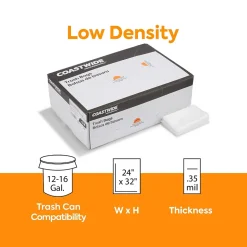 Coastwide Professional™ 12-16 Gallon Trash Bag, 24" x 32", Low Density, 0.35 mil, Clear, 1000 Bags/Box (CW57405)