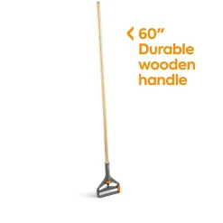 Coastwide Professional™ 60" Side Gate Wood Wet Mop Handle, Plastic Head (CW61061-CC)