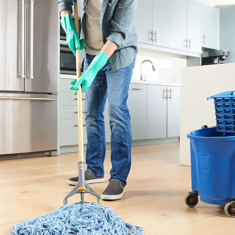 Coastwide Professional™ 60" Side Gate Wood Wet Mop Handle, Plastic Head (CW61061-CC)