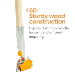 Coastwide Professional™ 60" Wood Dust Mop Handle, Natural (CW56769)