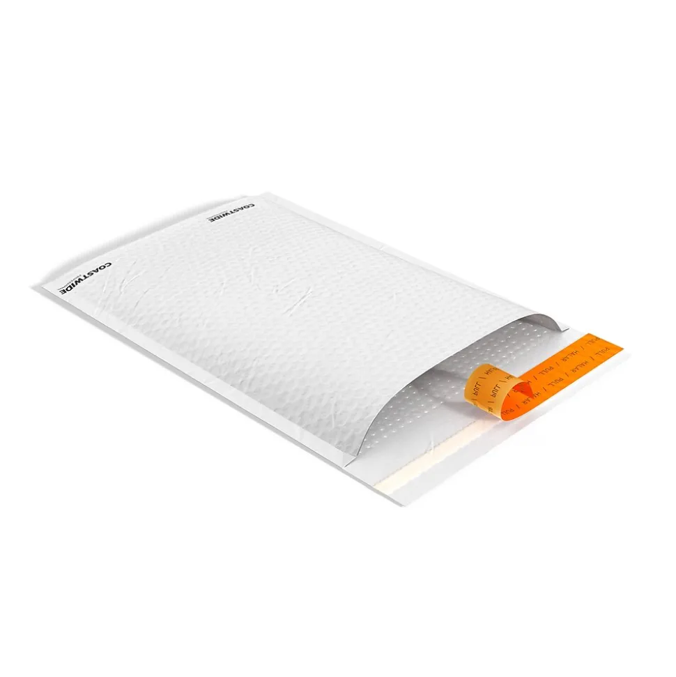 Coastwide Professional™ 7.88" x 10.75" Self-Sealing Bubble Mailer, #1, White, 100/Pack (CW56589)