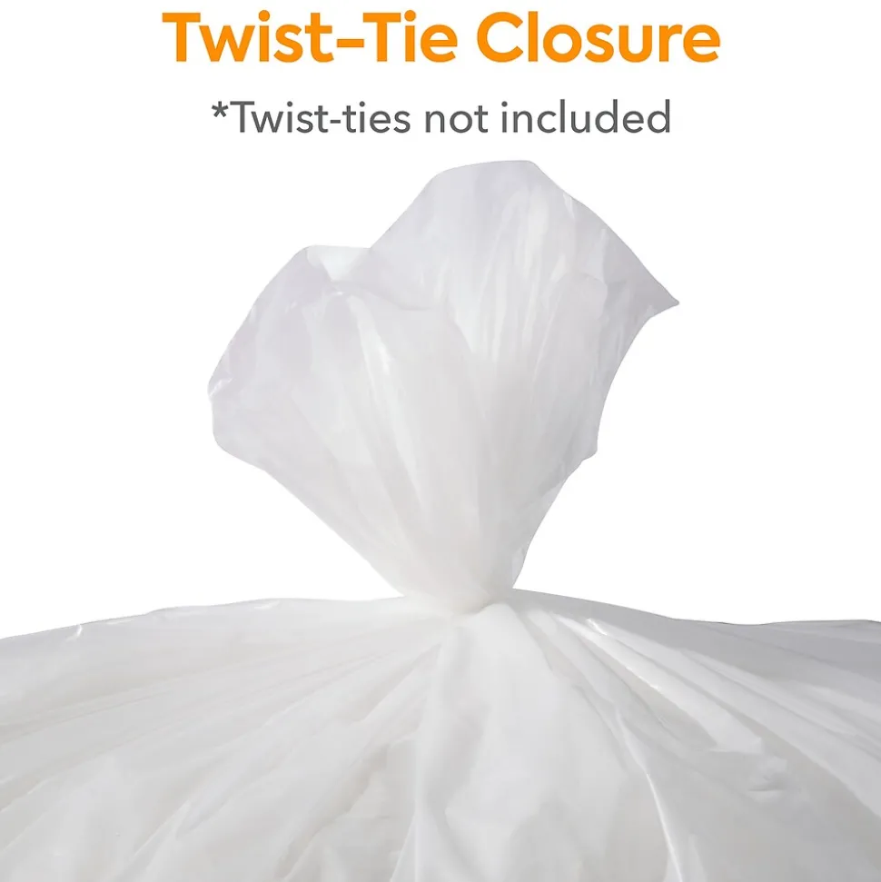 Coastwide Professional™ AccuFit 55 Gallon Trash Bag, 40" x 53", Low Density, 1.3 mil, Clear, 100 Bags/Box (CW25527)