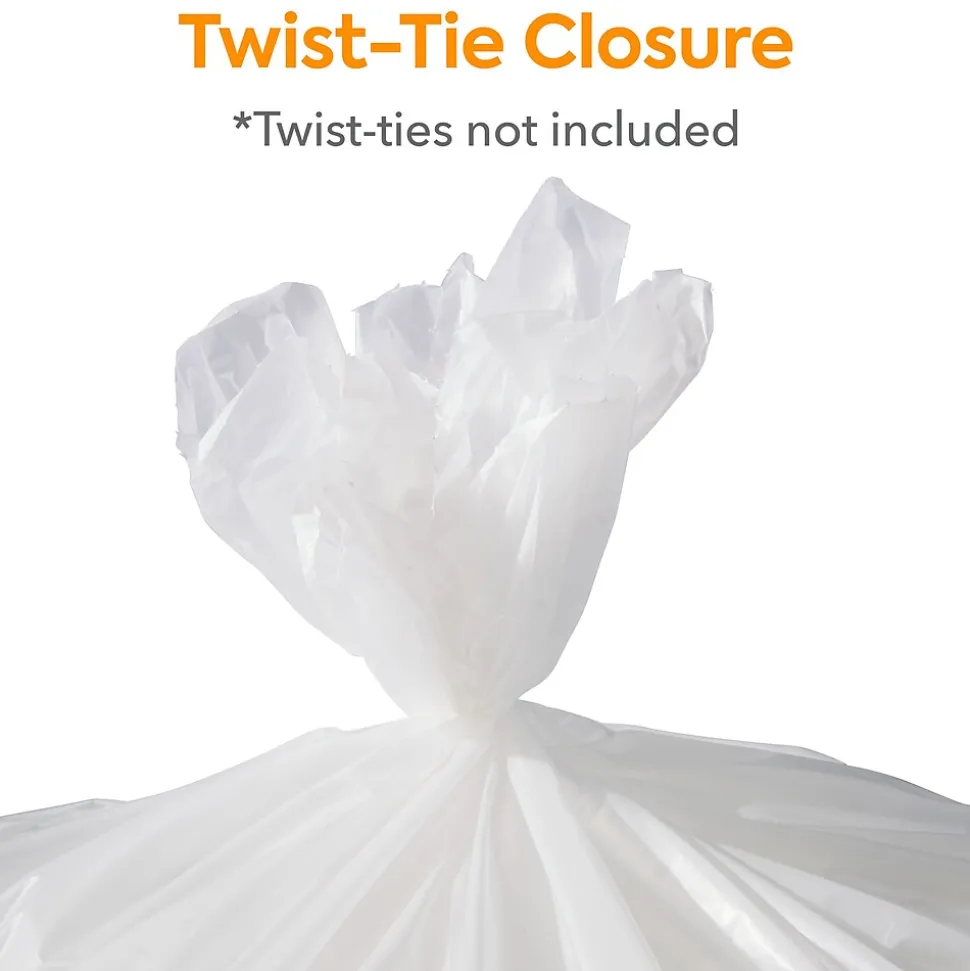 Coastwide Professional™ AccuFit 44 Gallon Trash Bag, 37" x 50", Low Density, 1.3 mil, Clear, 100 Bags/Box (CW25526)