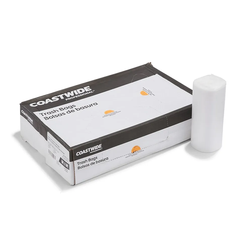Coastwide Professional™ AccuFit 32 Gallon Trash Bag, 33" x 44", Low Density, 1.1 mil, Clear, 200 Bags/Box (CW22750)