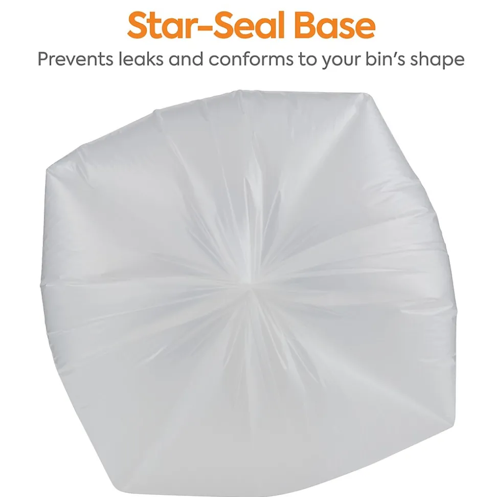 Coastwide Professional™ AccuFit 32 Gallon Trash Bag, 33" x 44", Low Density, 1.1 mil, Clear, 200 Bags/Box (CW22750)