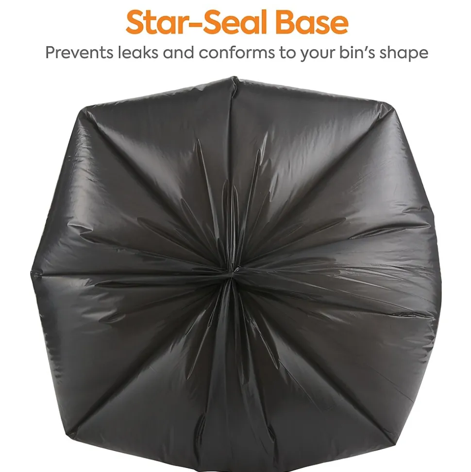 Coastwide Professional™ AccuFit 44 Gallon Trash Bag, 37" x 50", Low Density, 1.3 mil, Black, 100 Bags/Box (CW22752)