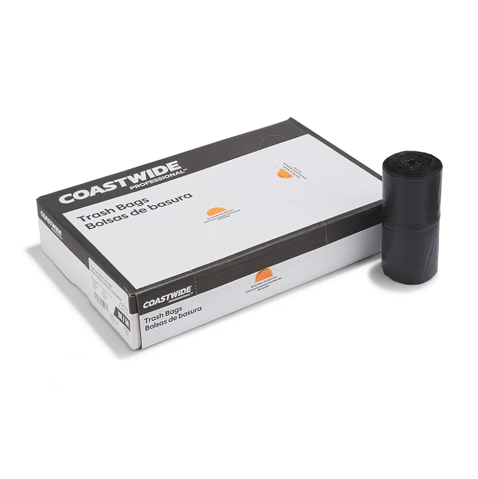 Coastwide Professional™ AccuFit 23 Gallon Trash Bag, 28" x 45", Low Density, 0.9 mil, Black, 200 Bags/Box (CW22932)