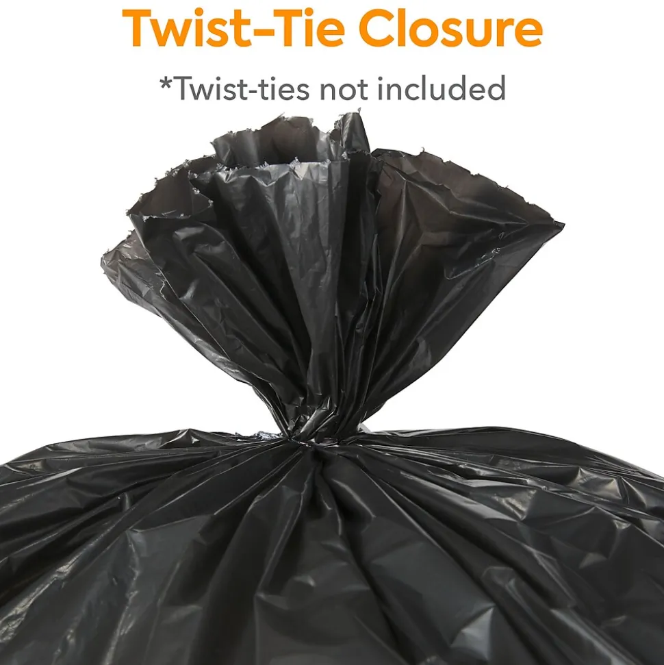 Coastwide Professional™ AccuFit 23 Gallon Trash Bag, 28" x 45", Low Density, 0.9 mil, Black, 200 Bags/Box (CW22932)