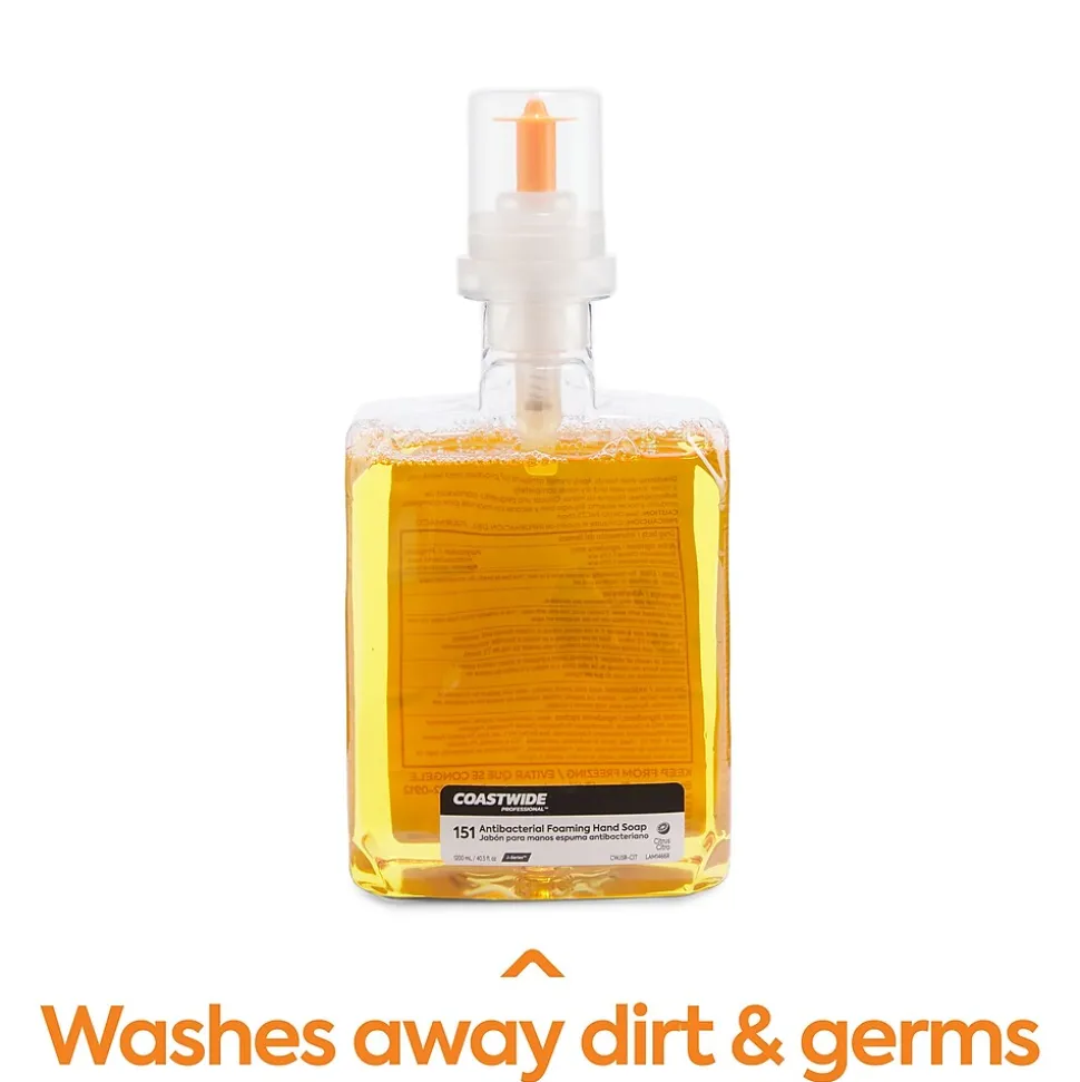 Coastwide Professional J-Series Antibacterial Foaming Hand Soap, Citrus, 1200 mL, 2/Carton (CWJSR-CIT)