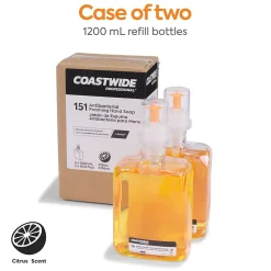 Coastwide Professional J-Series Antibacterial Foaming Hand Soap, Citrus, 1200 mL, 2/Carton (CWJSR-CIT)