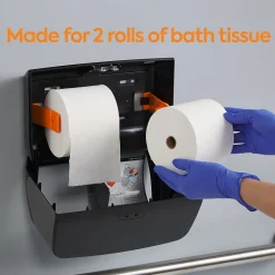 Coastwide Professional™ J-Series Duo Bath Tissue Dispenser, Black (CWJ2BT-B)