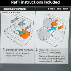 Coastwide Professional™ J-Series Duo Bath Tissue Dispenser, Black (CWJ2BT-B)
