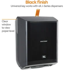 Coastwide Professional J-Series Automatic Hardwound Paper Towel Dispenser, Black (CWJAHT-B-CC)
