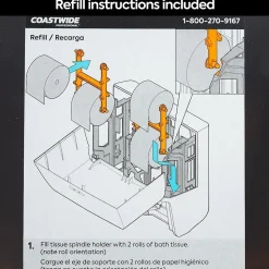 Coastwide Professional™ J-Series Quad Bath Tissue Dispenser, Black (CWJ4BT-B)