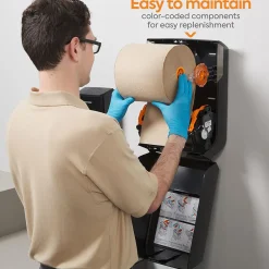 Coastwide Professional J-Series Manual Hardwound Paper Towel Dispenser, Black (CWJMHT-B-CC)