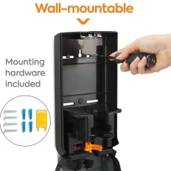 Coastwide Professional™ J-Series Wall Mounted Hand Soap Dispenser, Black/Metallic (CWJMS-S-CC)