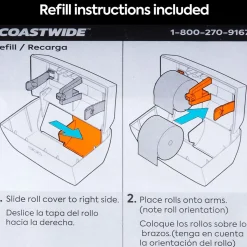 Coastwide Professional™ J-Series Duo Bath Tissue Dispenser, Black/Metallic (CWJ2BT-S)