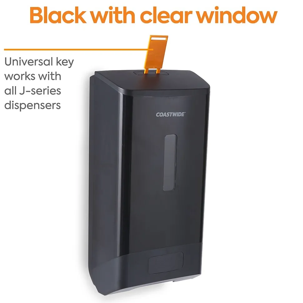 Coastwide Professional™ J-Series Automatic Wall Mounted Hand Soap Dispenser, Black (CWJAS-B-CC)