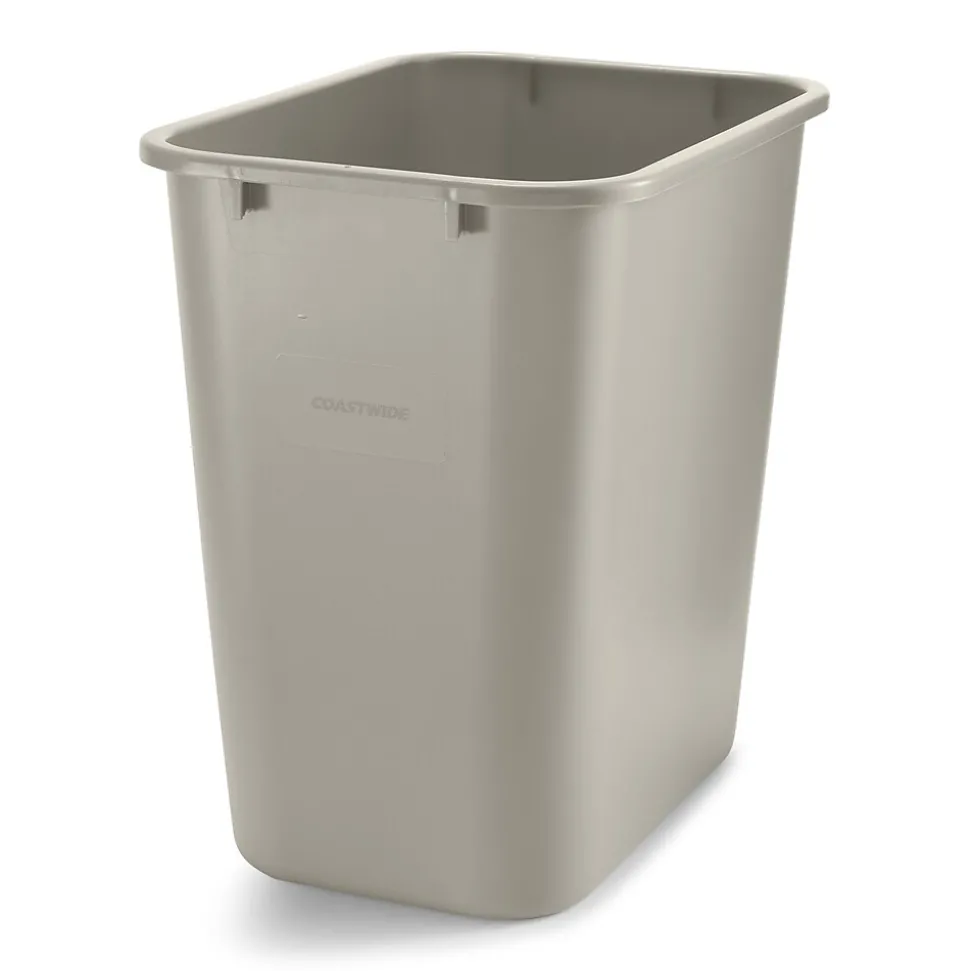 Coastwide Professional™ Plastic Trash Can, 7 Gallon, Beige (CW56430)