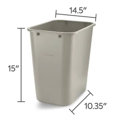 Coastwide Professional™ Plastic Trash Can, 7 Gallon, Beige (CW56430)