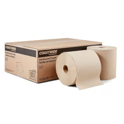 Coastwide Professional™ Recycled Hardwound Paper Towels, 1-Ply, 800 ft./Roll, 6 Rolls/Carton (CW20181)