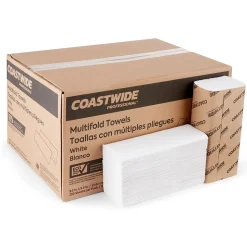 Coastwide Professional™ Recycled Multifold Paper Towels, 1-ply, 250 Sheets/Pack, 16 Packs/Carton (CW25384)