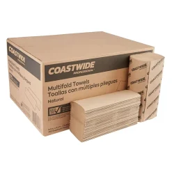 Coastwide Professional™ Recycled Multifold Paper Towels, 1-ply, 250 Sheets/Pack, 16 Packs/Carton (CW25228)