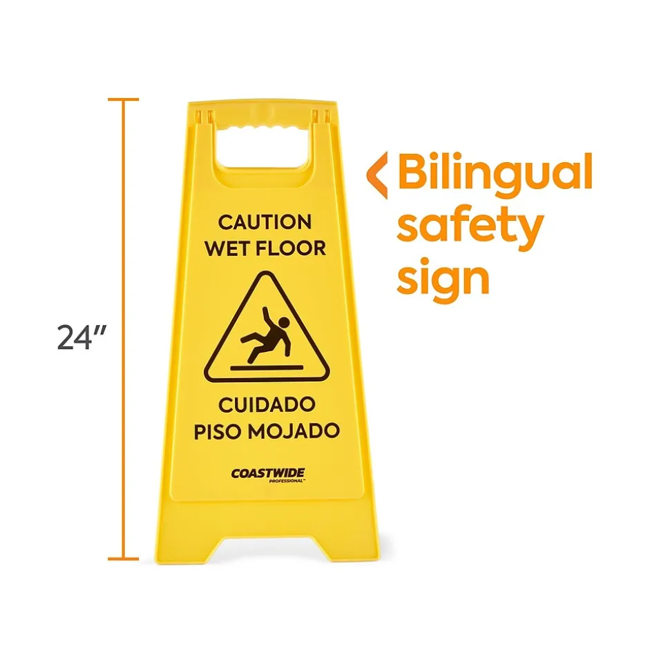 Coastwide Professional™ Safety Awareness Floor Sign, Yellow (CW21872)