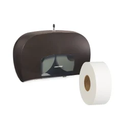 Coastwide Professional™ Twin Jumbo Roll Toilet Paper Dispenser, Black (CW60831)