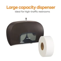Coastwide Professional™ Twin Jumbo Roll Toilet Paper Dispenser, Black (CW60831)