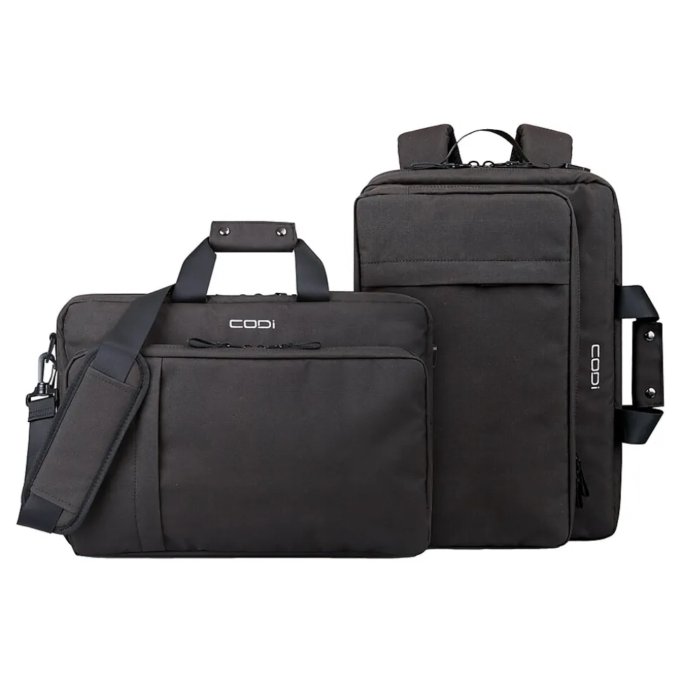 CODi Terra Laptop Hybrid Briefcase/Backpack, Black (TER305-10)