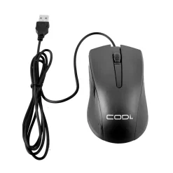 CODi Wired Ambidextrous Optical Desktop Mouse, Black (A05017)