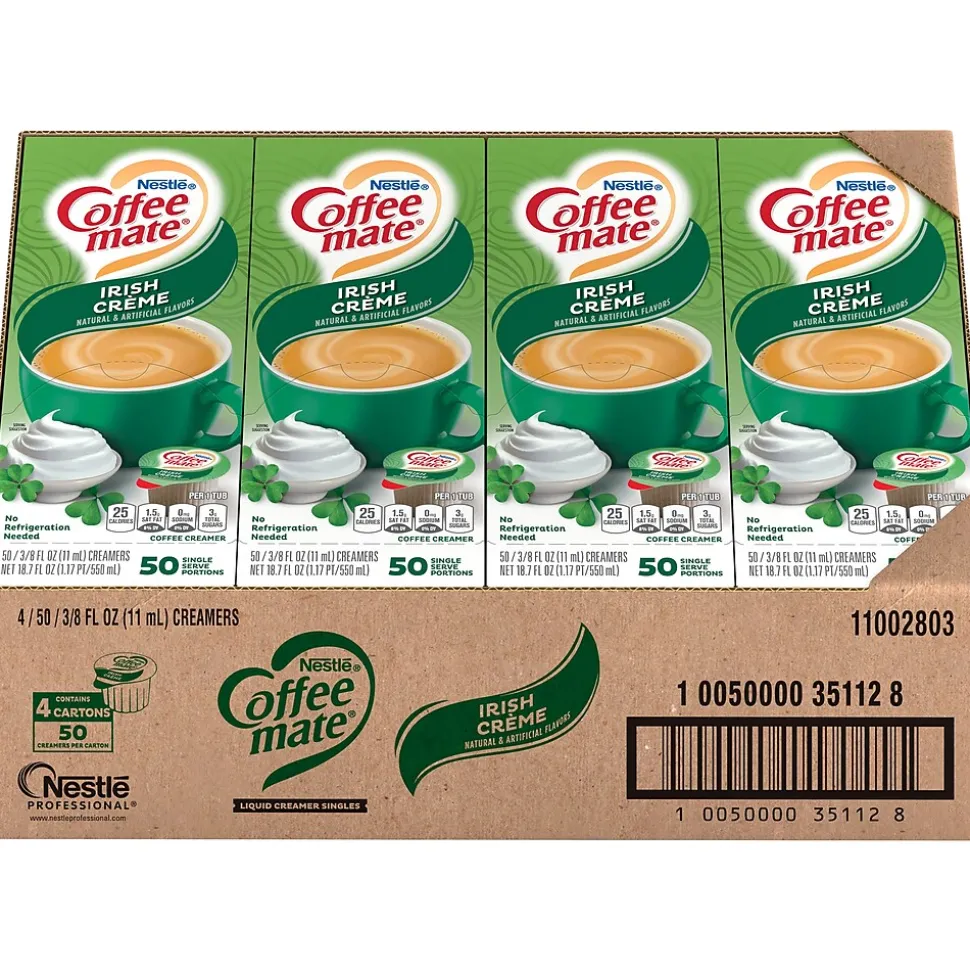 Coffee mate Irish Crème Liquid Creamer, 0.38 oz., 200/Carton (NES35112CT)