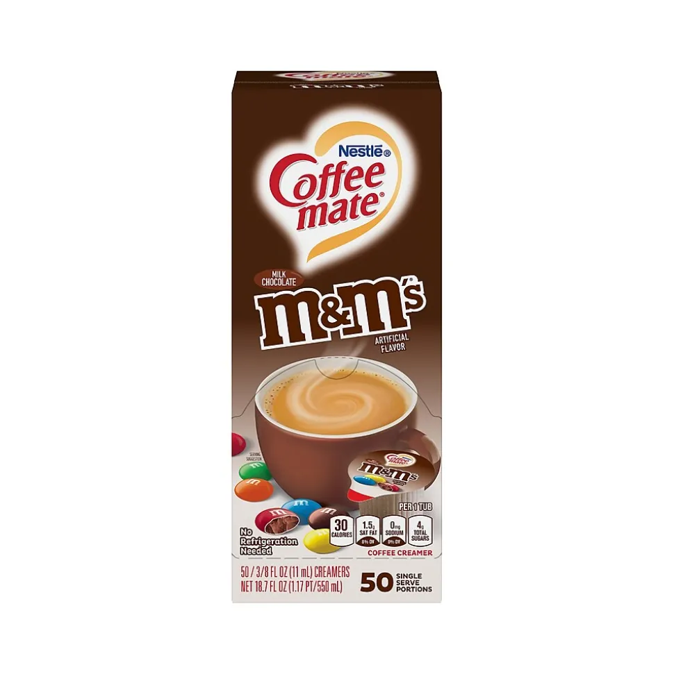 Coffee mate M&M's Dairy Free Liquid Creamer, 0.38 oz., 50/Box (NES64397)