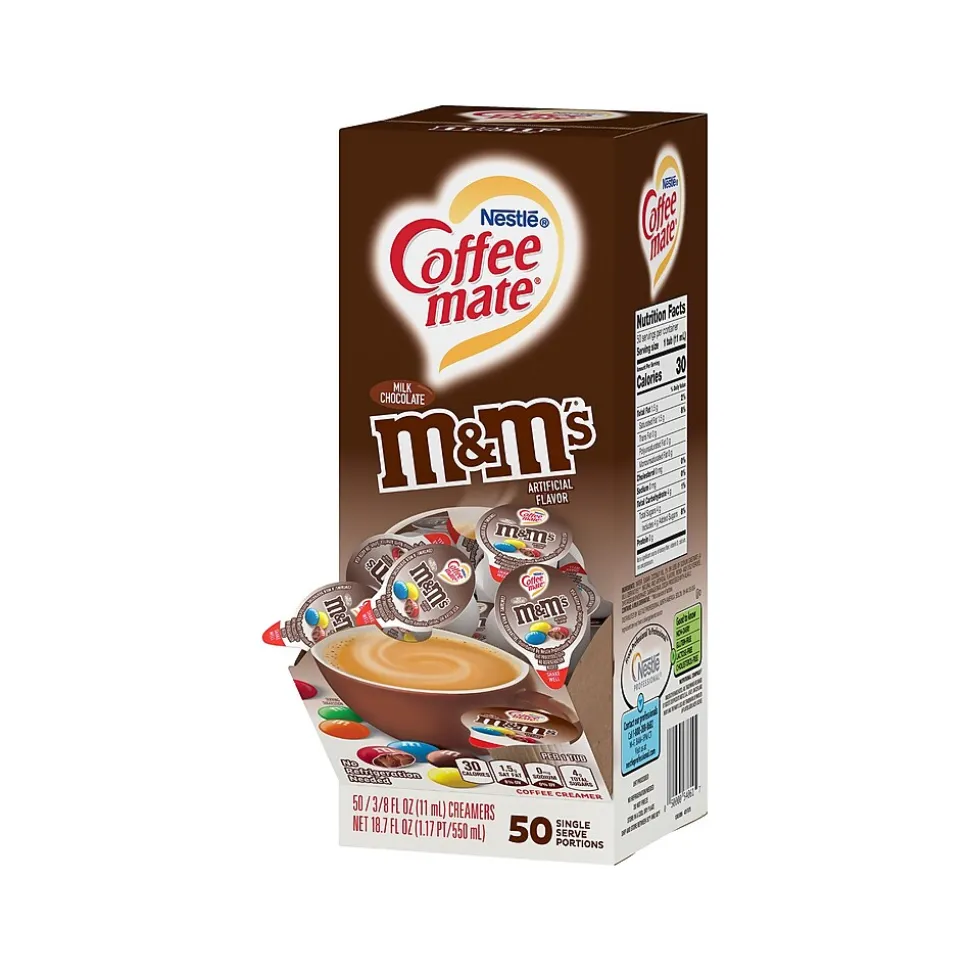 Coffee mate M&M's Dairy Free Liquid Creamer, 0.38 oz., 50/Box (NES64397)