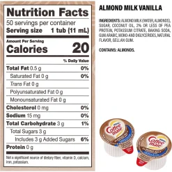 Coffee Mate Vanilla Almond Milk & Oat Milk Variety Pack, 200 Count, 4/Pack (600-00772)