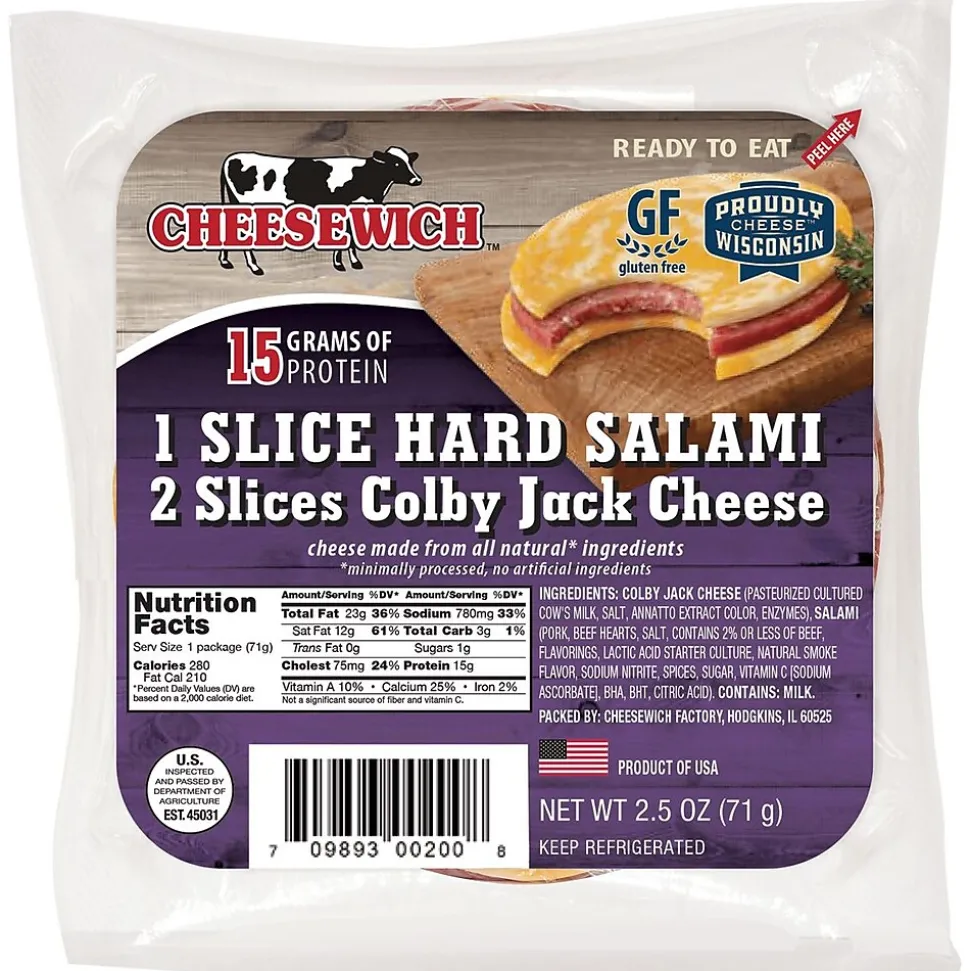 Colby Jack & Hard Salami Cheesewich, 16/ Pack (366-00003)