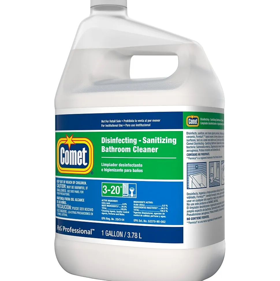 Comet Professional Multi Purpose Disinfecting/Sanitizing Bathroom Cleaner, 1 Gallon, Citrus Scent, 3/Carton (22570)