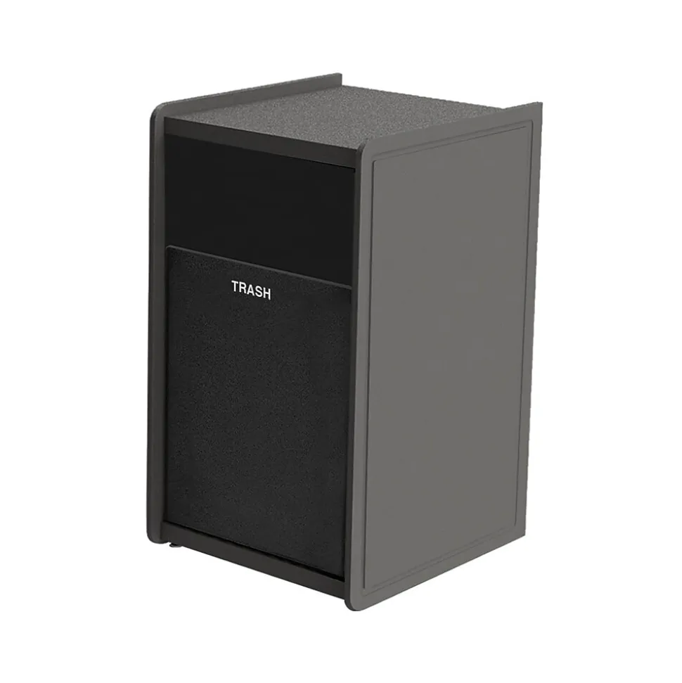 Commercial Zone EarthCraft Plastic Outdoor Trash Can, 32 Gallon, Gray/Black (71SLFR32-01560)