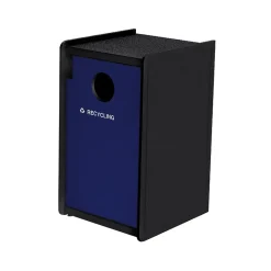 Commercial Zone EarthCraft Single-Stream Recycling Station, 32-Gallon, Black/Blue (71SLFR32-01863)