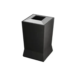 Commercial Zone ModTec Polyethylene/Stainless Steel Trash Can with no Lid, Gunmetal Satin, 39 Gal. (724666)