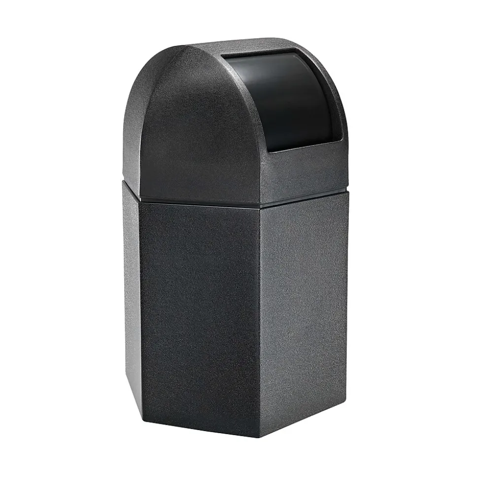 Commercial Zone Products® PolyTec Series 45-Gallon Hex Trash Can with Dome Lid, Black (73790199)