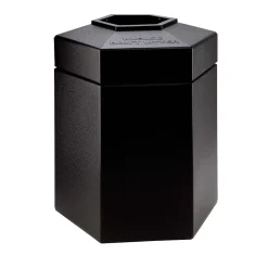 Commercial Zone Products® PolyTec Series 45gal Hex Trash Can, Black (737201)