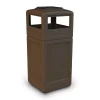 Commercial Zone Products® PolyTec Series 42gal Square Trash Can with Ashtray Dome Lid, Brown (73303799)
