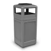 Commercial Zone Products PolyTec Series Square Trash Can with Ashtray Dome Lid, Gray, 42 Gal. (73300399)