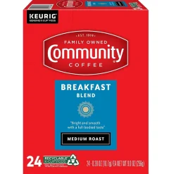 Community Coffee Breakfast Blend Coffee Keurig® K-Cup® Pods, Medium Roast, 24/Box (5000374324)
