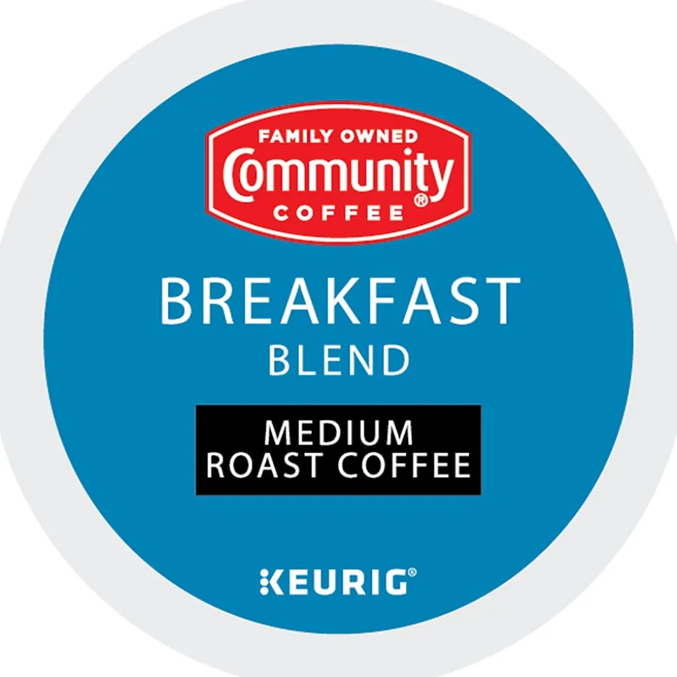Community Coffee Breakfast Blend Coffee Keurig® K-Cup® Pods, Medium Roast, 96/Carton (5000374324CT)
