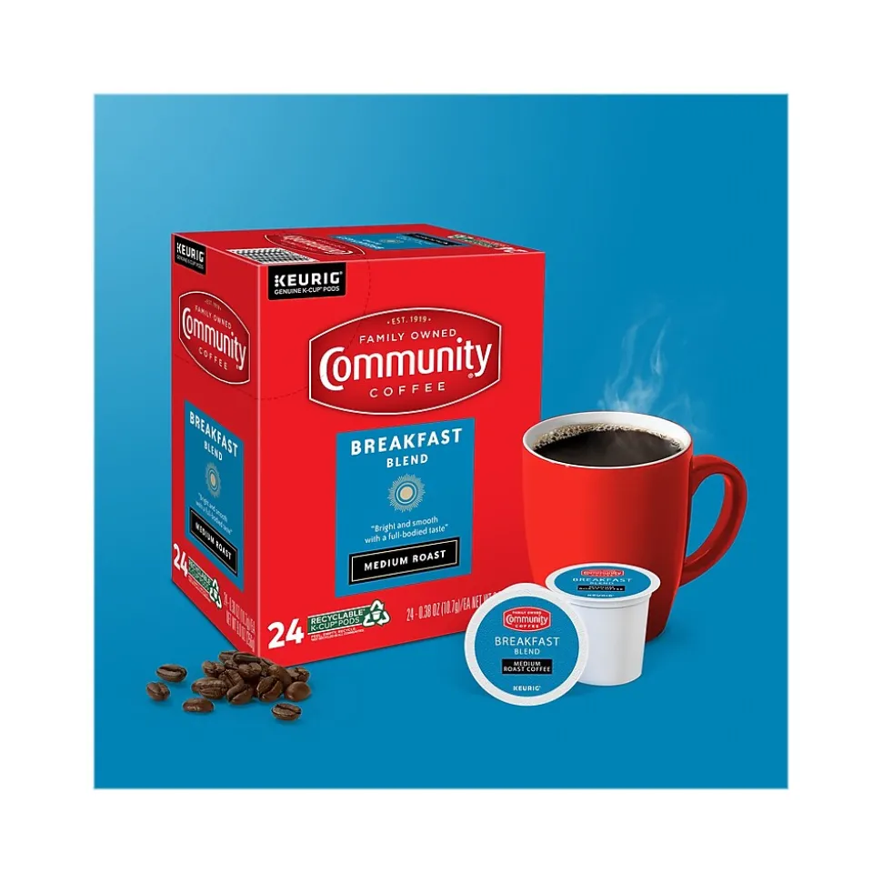 Community Coffee Breakfast Blend Coffee Keurig® K-Cup® Pods, Medium Roast, 96/Carton (5000374324CT)